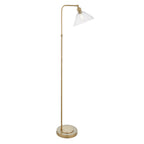 107609 1 Light Floor Lamp Antique Brass Plate & Clear Glass