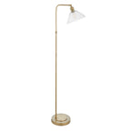 107609 1 Light Floor Lamp Antique Brass Plate & Clear Glass