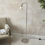 107610 1 Light Floor Lamp Bright Nickel Plate & Clear Glass