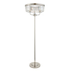 108103 3 Light Floor Lamp Bright Nickel Plate & Clear Cut Glass