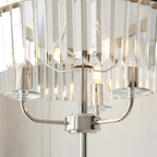108103 3 Light Floor Lamp Bright Nickel Plate & Clear Cut Glass