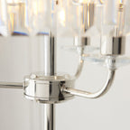 108103 3 Light Floor Lamp Bright Nickel Plate & Clear Cut Glass
