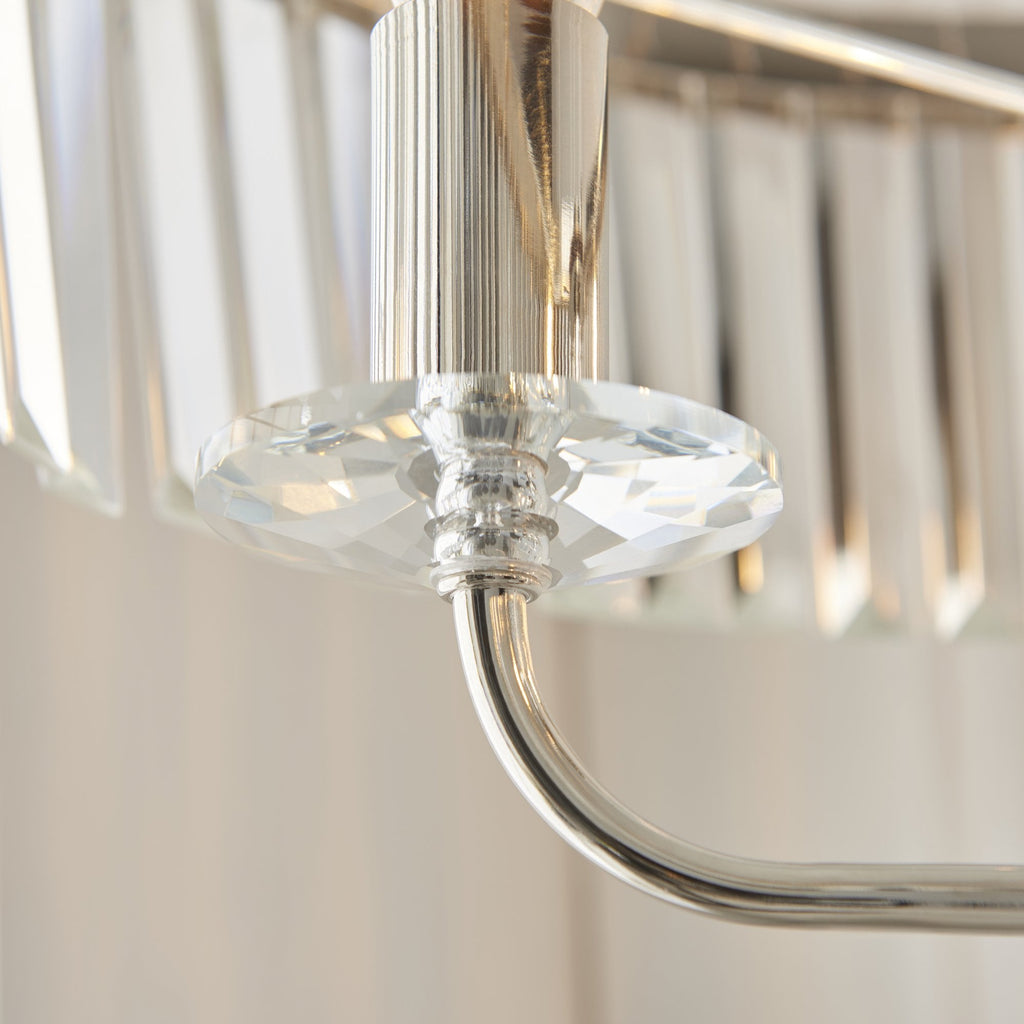 108103 3 Light Floor Lamp Bright Nickel Plate & Clear Cut Glass