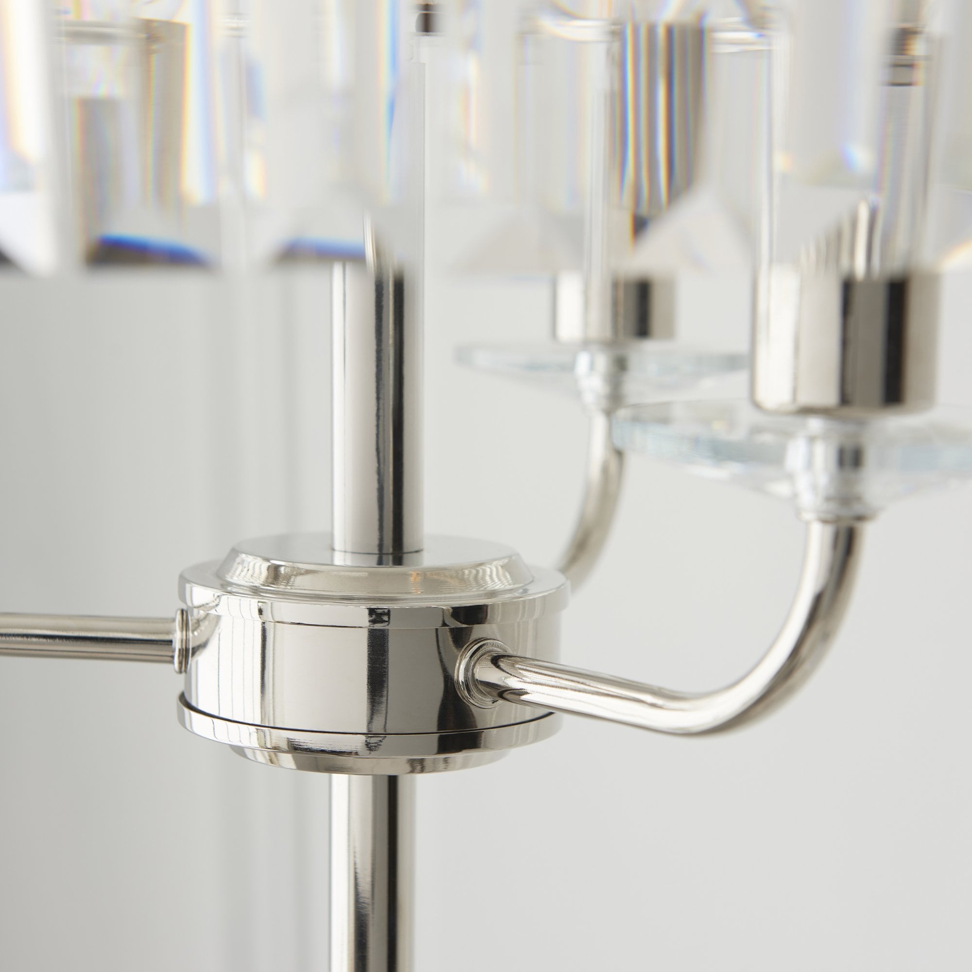 108103 3 Light Floor Lamp Bright Nickel Plate & Clear Cut Glass