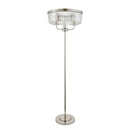 108103 3 Light Floor Lamp Bright Nickel Plate & Clear Cut Glass