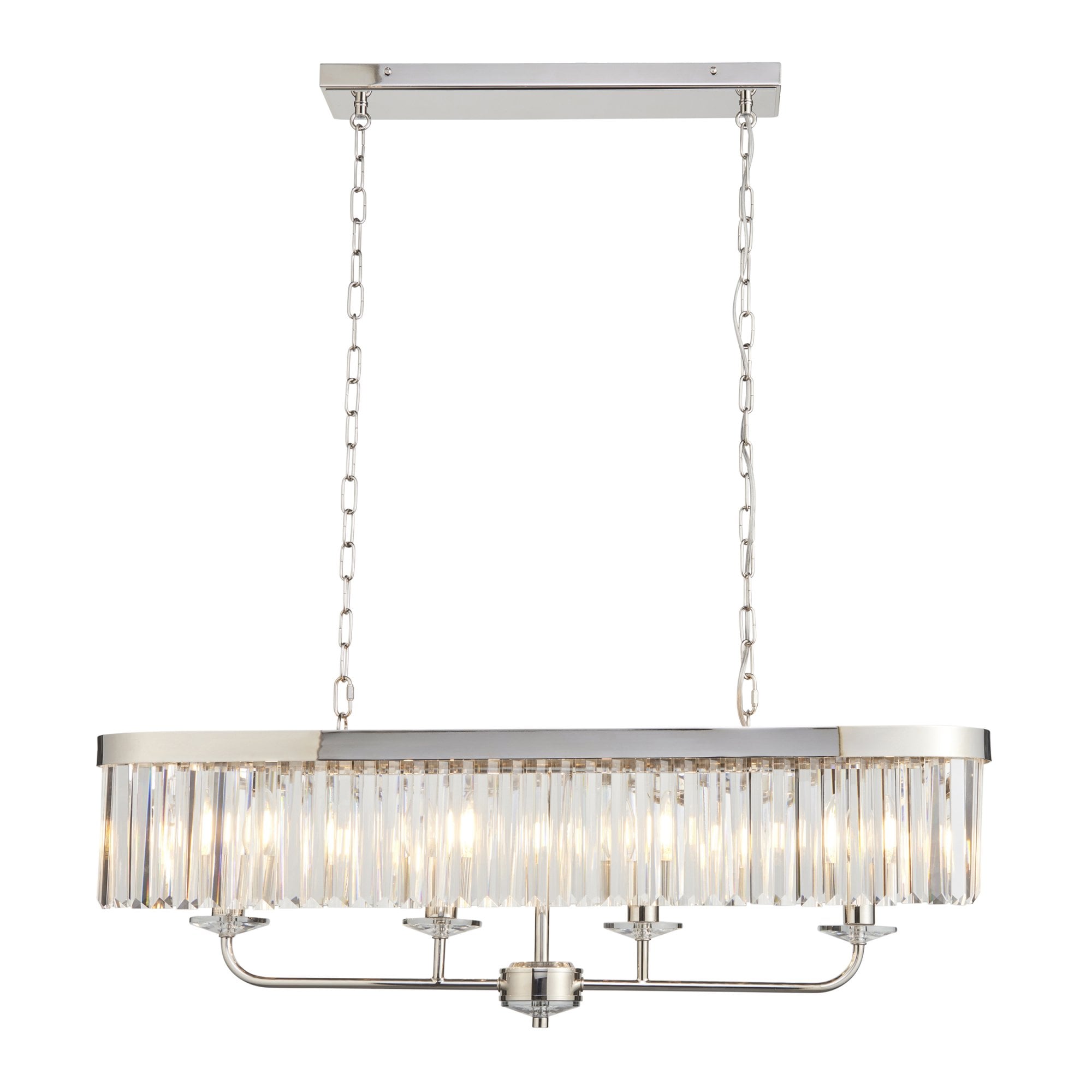 109058 4 Light Pendant Bright Nickel Plate & Clear Cut Glass