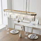 109058 4 Light Pendant Bright Nickel Plate & Clear Cut Glass