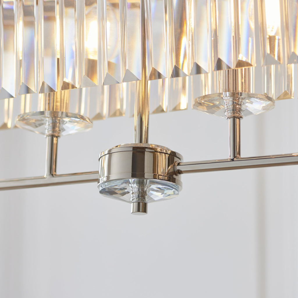 109058 4 Light Pendant Bright Nickel Plate & Clear Cut Glass
