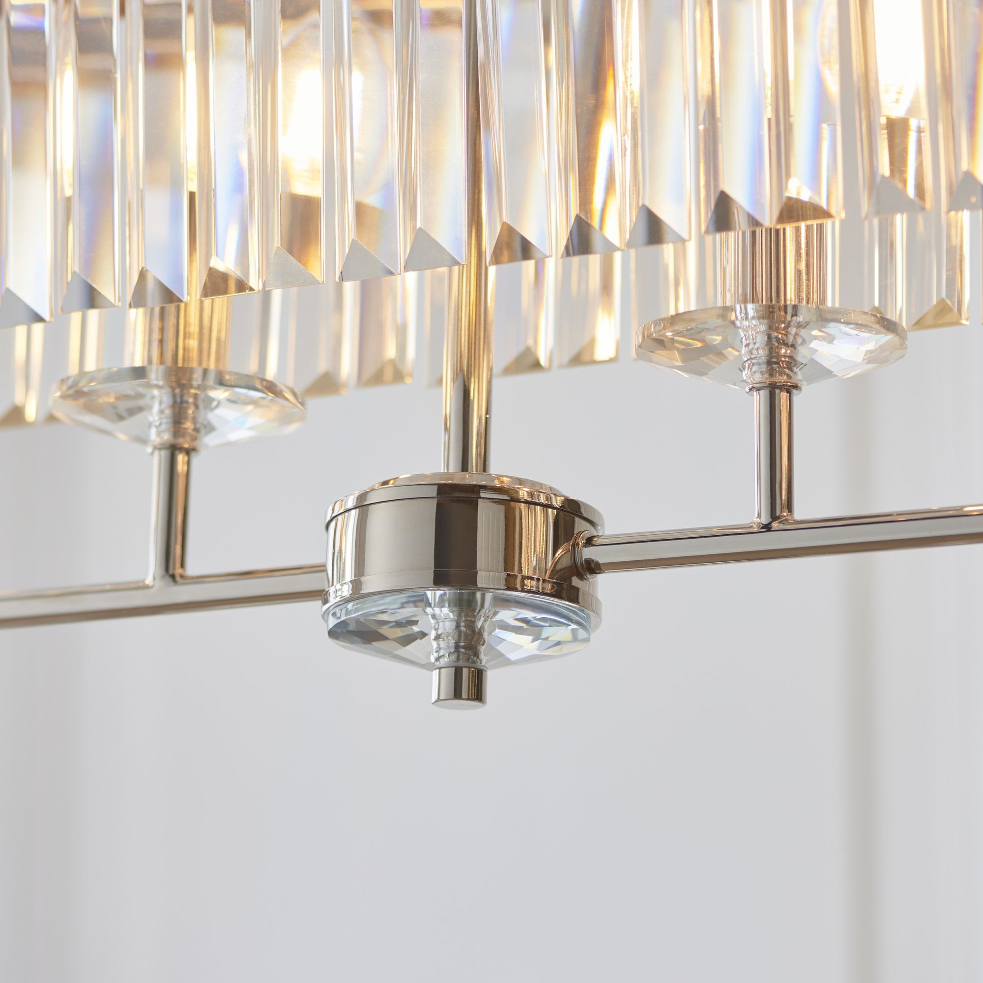 109058 4 Light Pendant Bright Nickel Plate & Clear Cut Glass