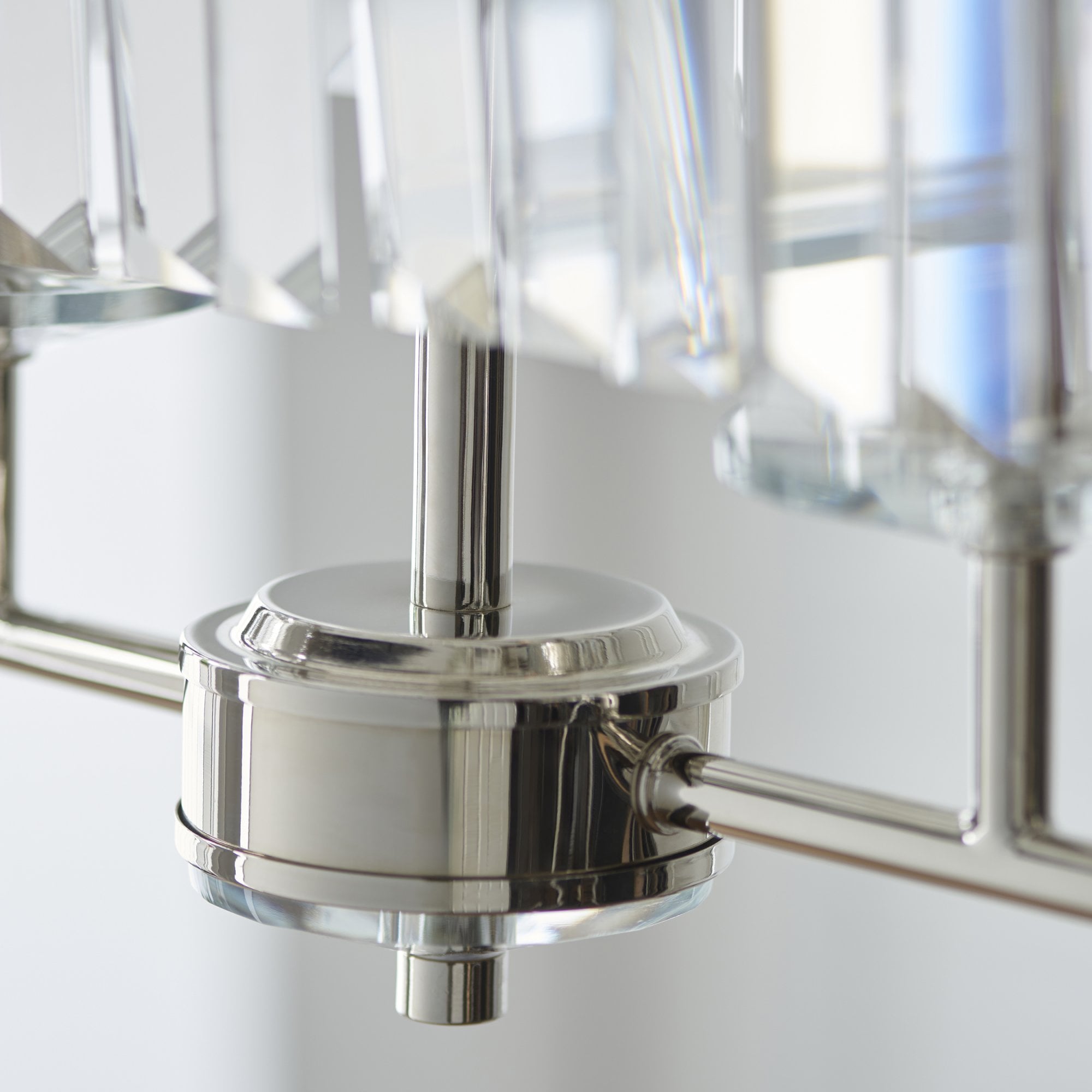109058 4 Light Pendant Bright Nickel Plate & Clear Cut Glass