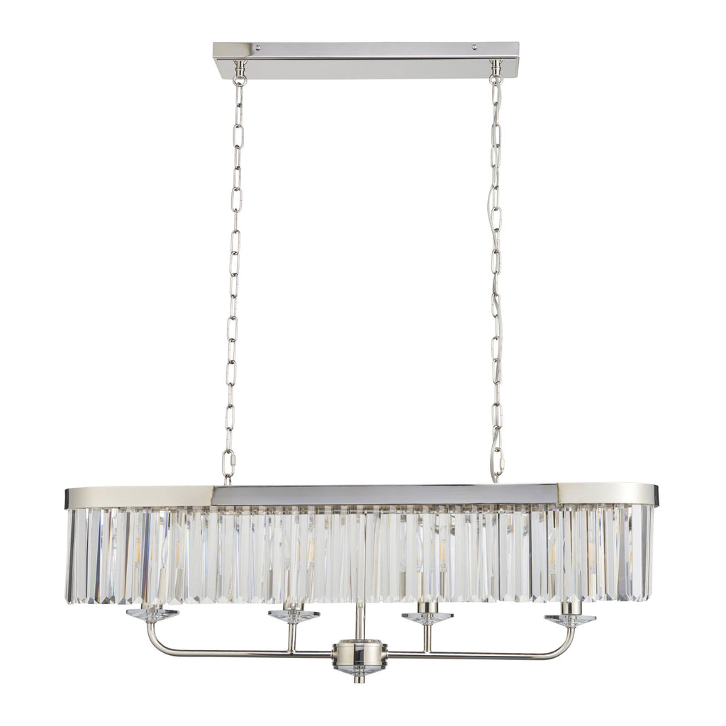 109058 4 Light Pendant Bright Nickel Plate & Clear Cut Glass