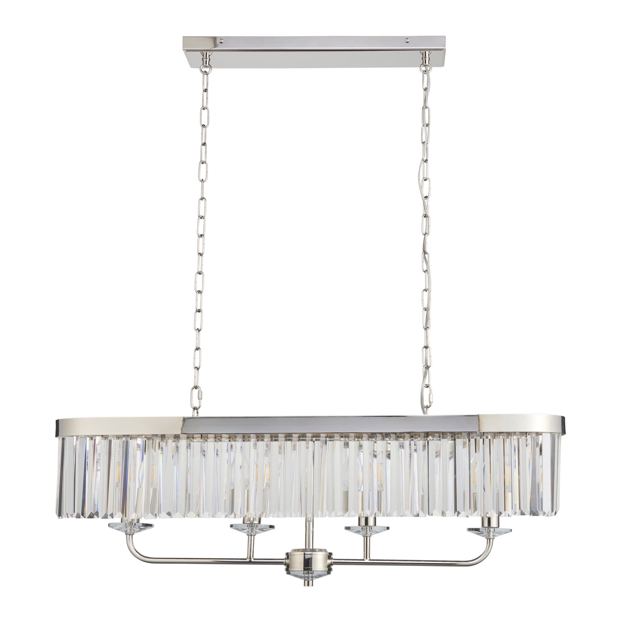 109058 4 Light Pendant Bright Nickel Plate & Clear Cut Glass