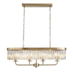 110539 4 Light Pendant Antique Brass Plate & Clear Cut Glass