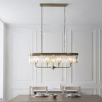 110539 4 Light Pendant Antique Brass Plate & Clear Cut Glass