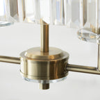110539 4 Light Pendant Antique Brass Plate & Clear Cut Glass