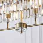 110539 4 Light Pendant Antique Brass Plate & Clear Cut Glass