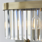 110539 4 Light Pendant Antique Brass Plate & Clear Cut Glass