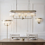 110539 4 Light Pendant Antique Brass Plate & Clear Cut Glass