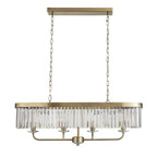 110539 4 Light Pendant Antique Brass Plate & Clear Cut Glass