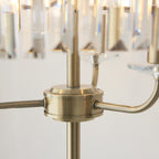 110644 3 Light Floor Lamp Antique Brass Plate & Clear Cut Glass