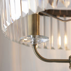 110644 3 Light Floor Lamp Antique Brass Plate & Clear Cut Glass