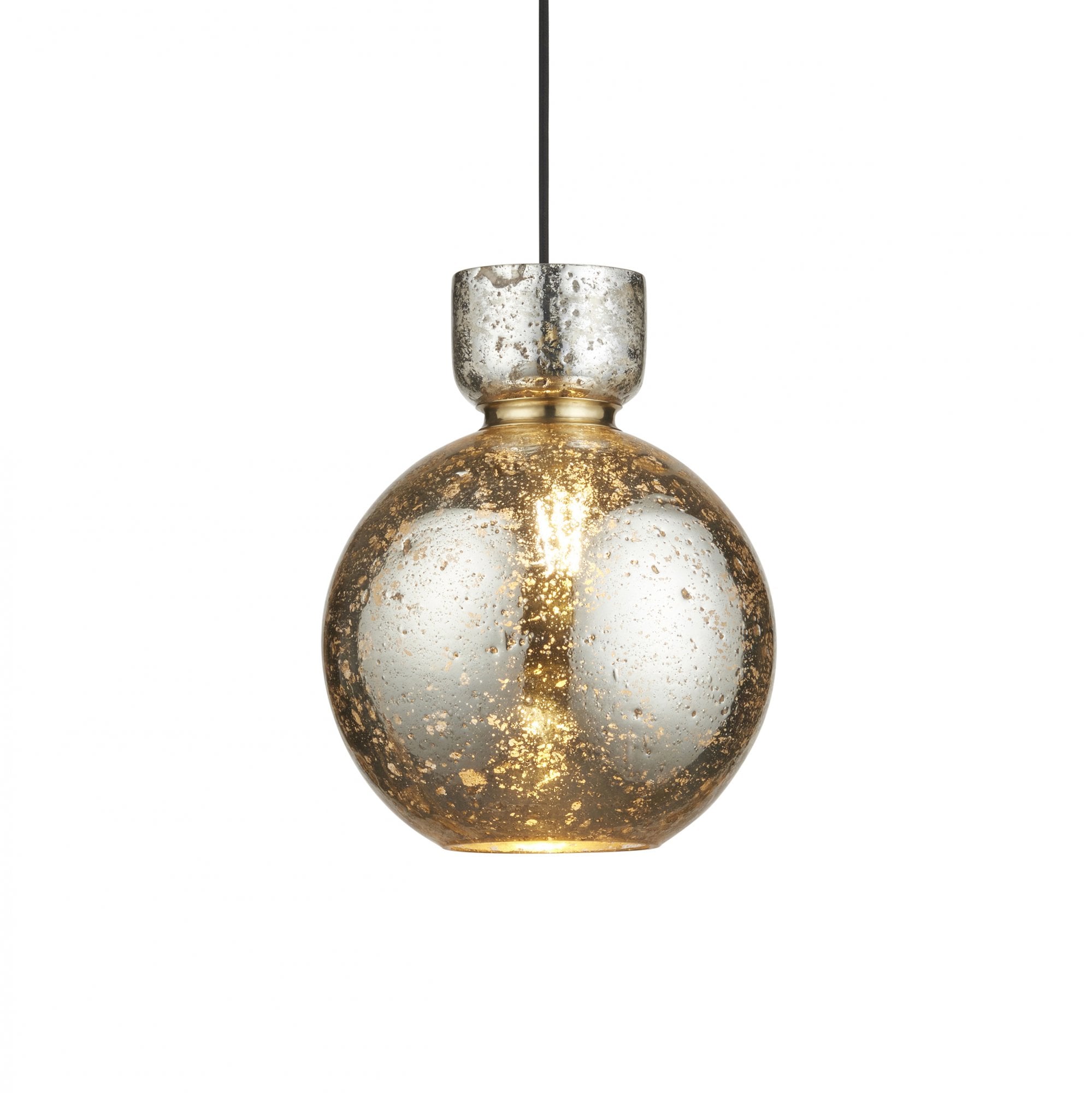 111336 1 Light Pendant Brass Plate & Mercury Glass