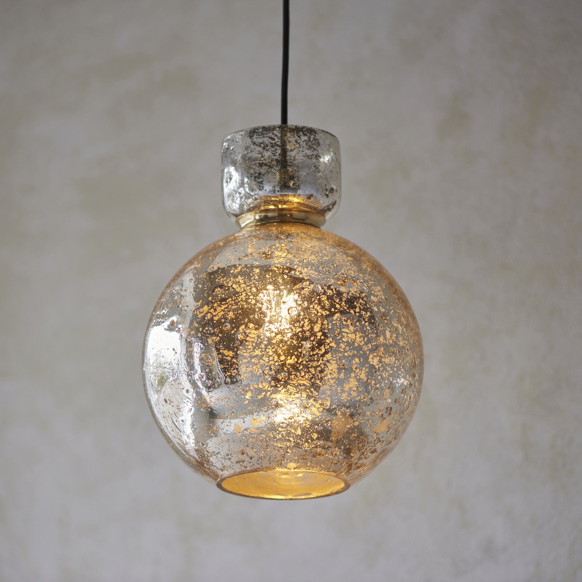 111336 1 Light Pendant Brass Plate & Mercury Glass