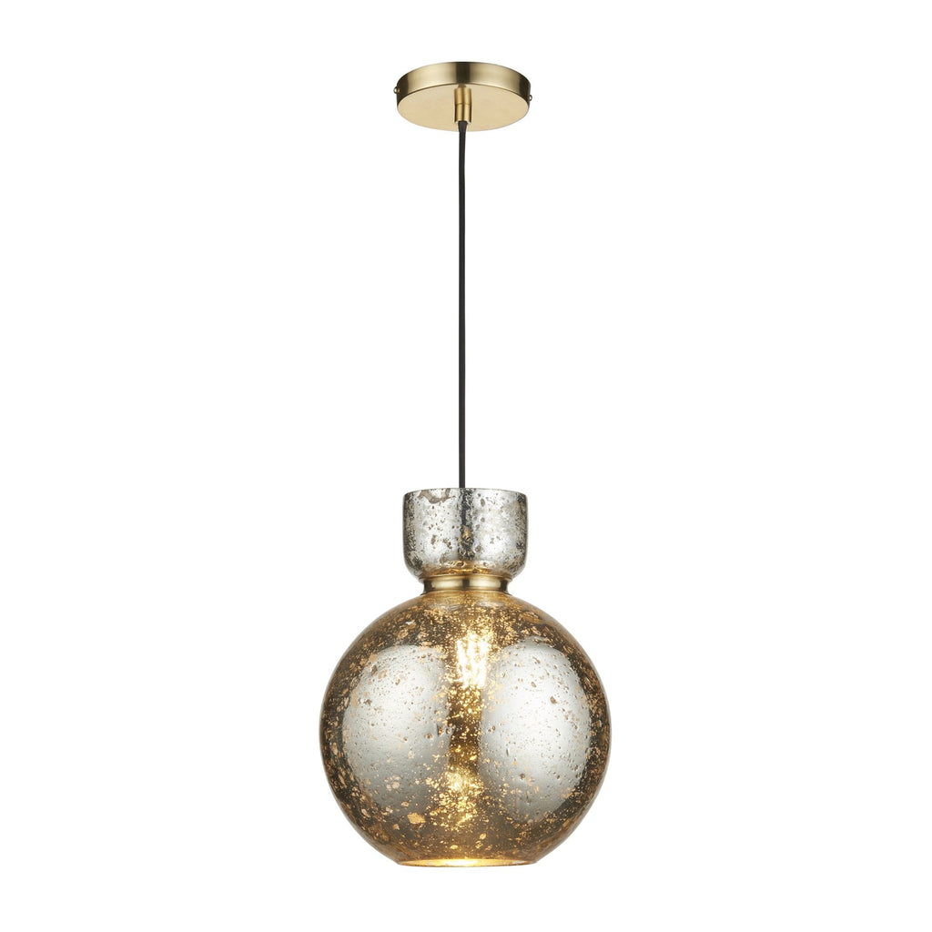 111336 1 Light Pendant Brass Plate & Mercury Glass