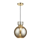 111336 1 Light Pendant Brass Plate & Mercury Glass