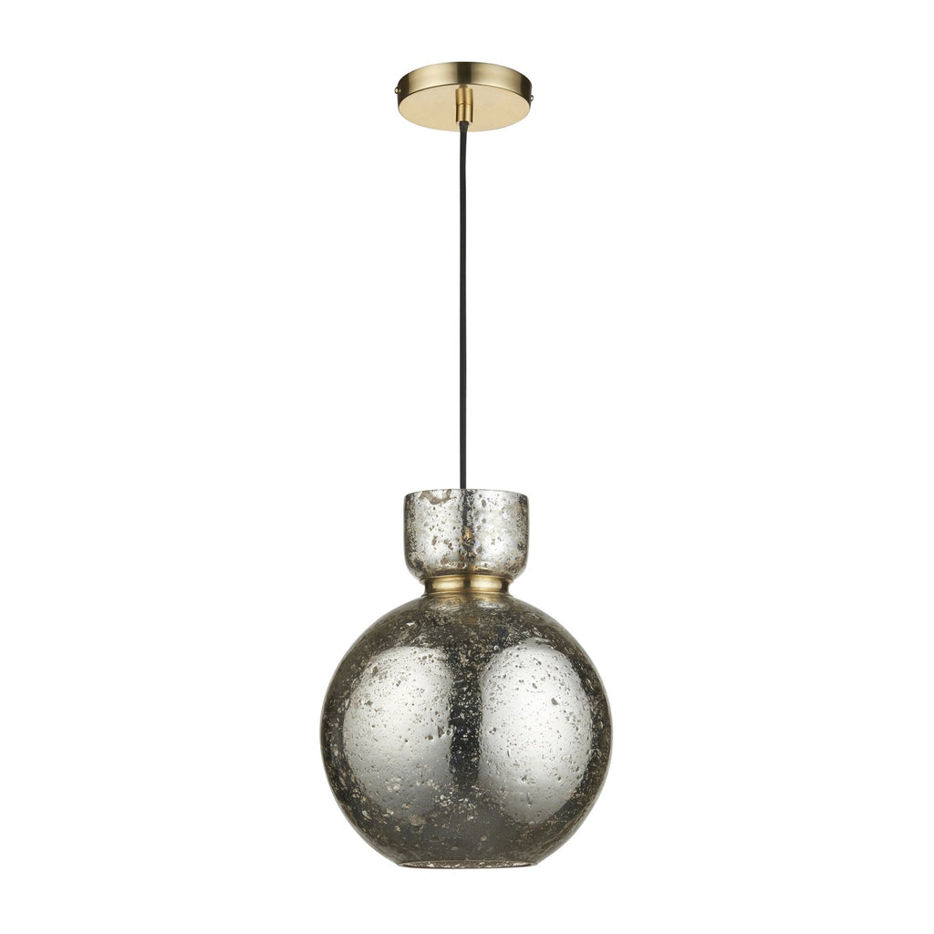 111336 1 Light Pendant Brass Plate & Mercury Glass