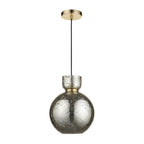 111336 1 Light Pendant Brass Plate & Mercury Glass