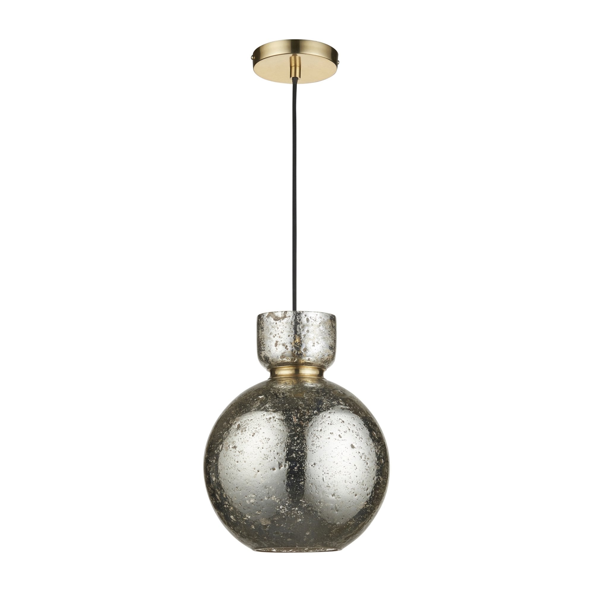 111336 1 Light Pendant Brass Plate & Mercury Glass
