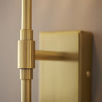 114042 2 Light Wall Light Brushed Aged Brass Plate & Clear Glass