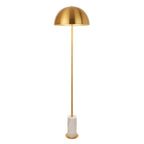 114208 1 Light Floor Lamp Brushed Aged Brass Plate & White Marble