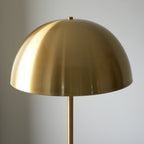 114208 1 Light Floor Lamp Brushed Aged Brass Plate & White Marble
