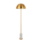 114208 1 Light Floor Lamp Brushed Aged Brass Plate & White Marble