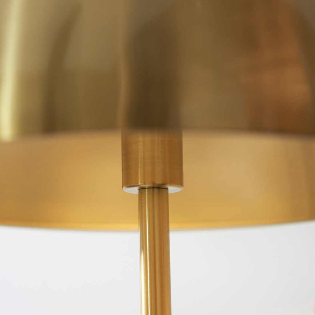 114210 1 Light Table Lamp Brushed Aged Brass Plate & White Marble