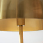 114210 1 Light Table Lamp Brushed Aged Brass Plate & White Marble