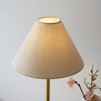 114211 1 Light Table Lamp Brushed Aged Brass Plate & White Marble