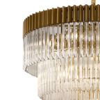 NL9868BR/CL Kobra 23 Light 5 Tier Round Pendant Brass/Clear Glass