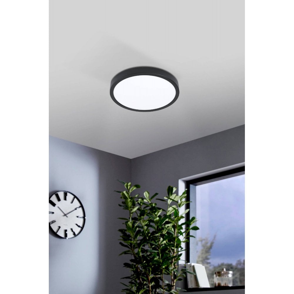 99267 Fueva 5 1-Light LED Black Circular Ceiling Light