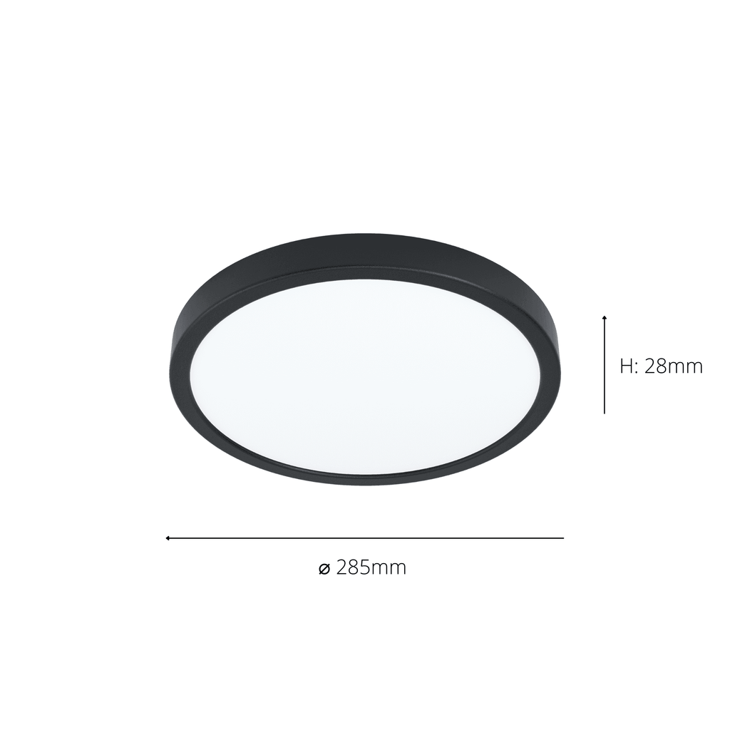 99267 Fueva 5 1-Light LED Black Circular Ceiling Light