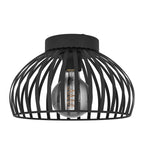 900792 Mogano 3 Wireframe Black Flush Ceiling Light