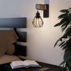 44078 Townshend 5 Black/Natural Wood Wall Light