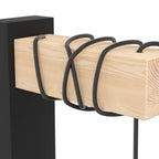 44078 Townshend 5 Black/Natural Wood Wall Light