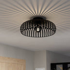 900721 Mogano 3 Wireframe Black Flush Ceiling Light