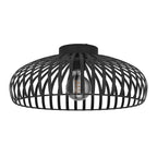 900721 Mogano 3 Wireframe Black Flush Ceiling Light
