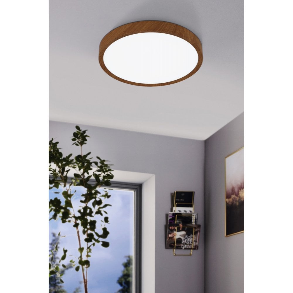 98601 Musurita 1-Light Wood-Effect LED Circular Ceiling Light