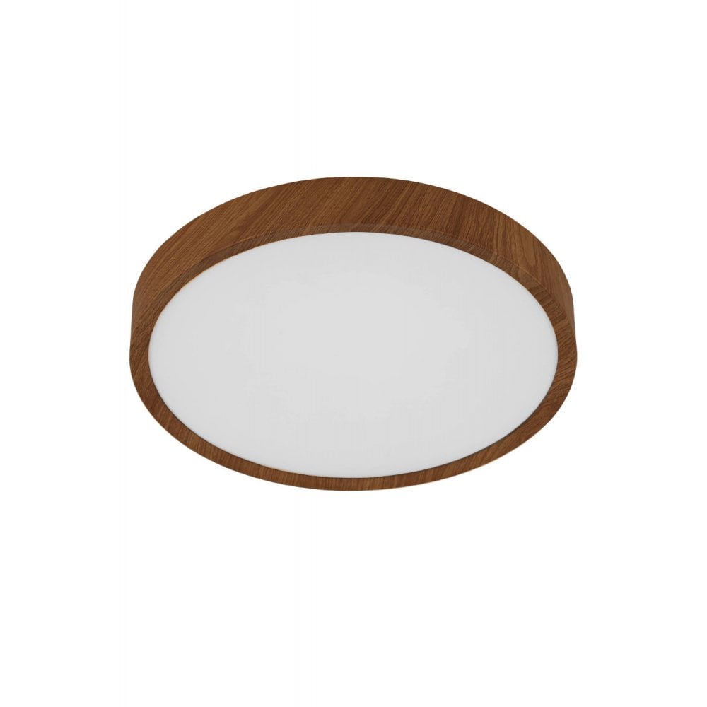 98601 Musurita 1-Light Wood-Effect LED Circular Ceiling Light