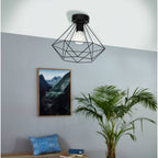 43004 Tarbes 1-Light Black Geo Ceiling Light